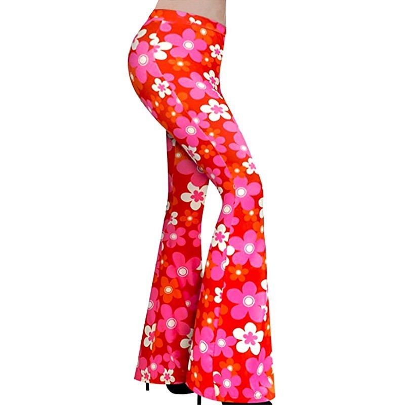 Hip Retro Printed Bootleg Pants Casual Pants