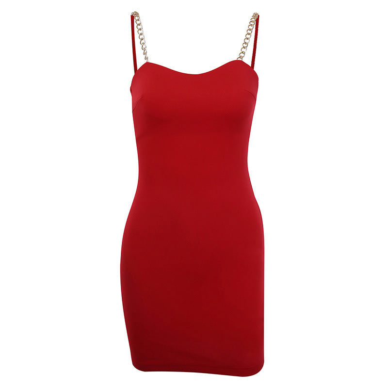 Sexy low cut slim party hip dress