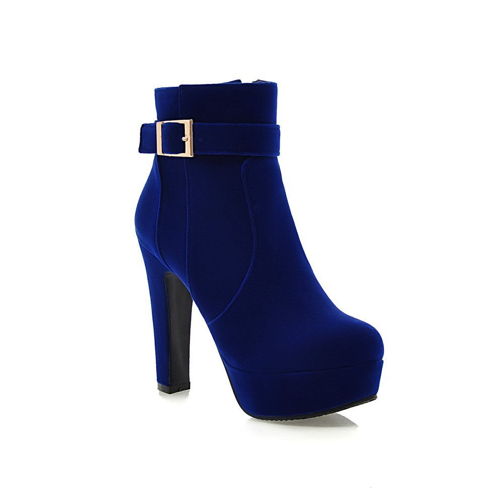 Autumn And Winter Women's Martin Boots Thick Heel High Heels