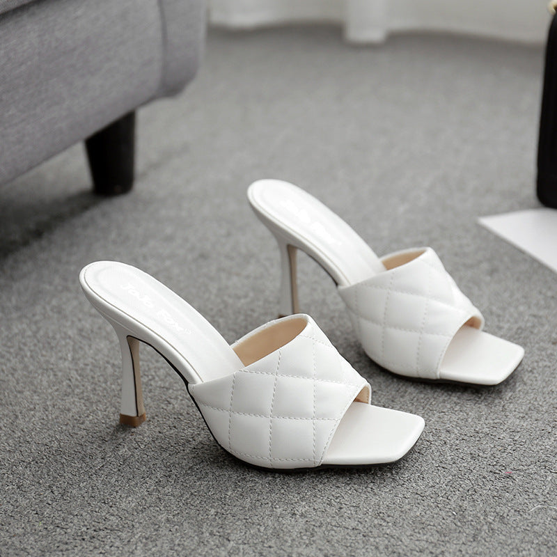 European And American Summer Style Stiletto Rhombus Sandals And Slippers