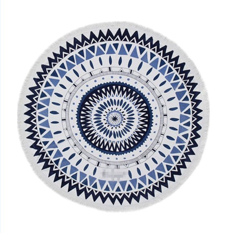 Microfiber Round Fringed Beach Towel Shawl