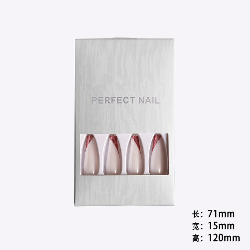 Wearing Nails, Rose Gold And Beveled Edge French Manicure, Long Ballet Nails, Nails, Finished Products, Boxed