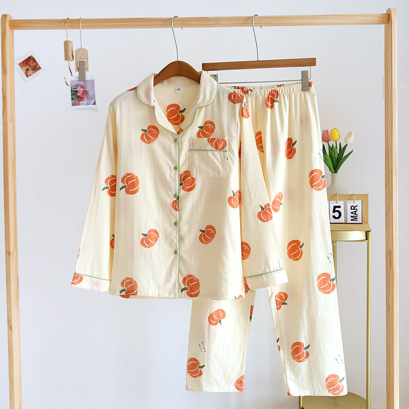 Women's Pajamas Pure Cotton Double-layer Gauze Homewear Suit
