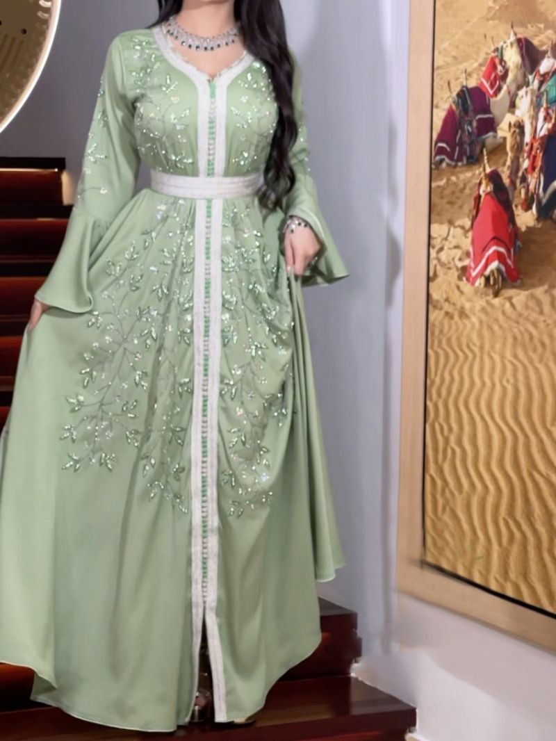 Middle Eastern Hot Diamond Kaftan Robe Dress