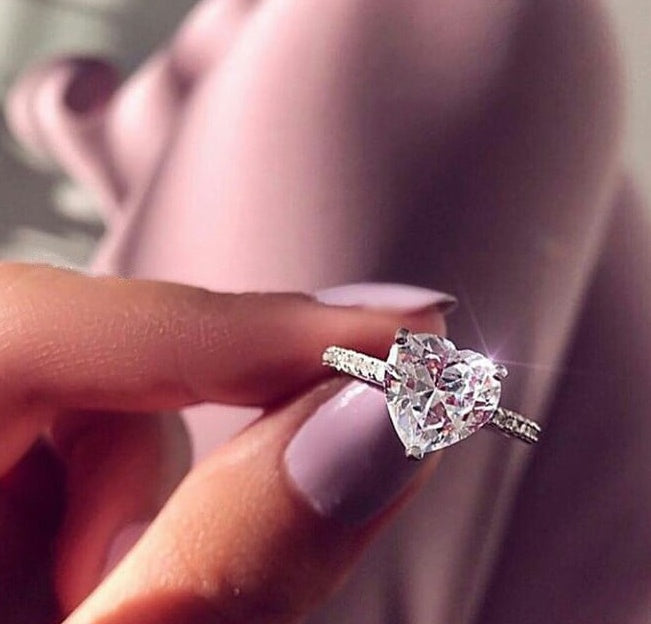 Ins best selling heart-shaped ring wish new European and American engagement party ring jewelry