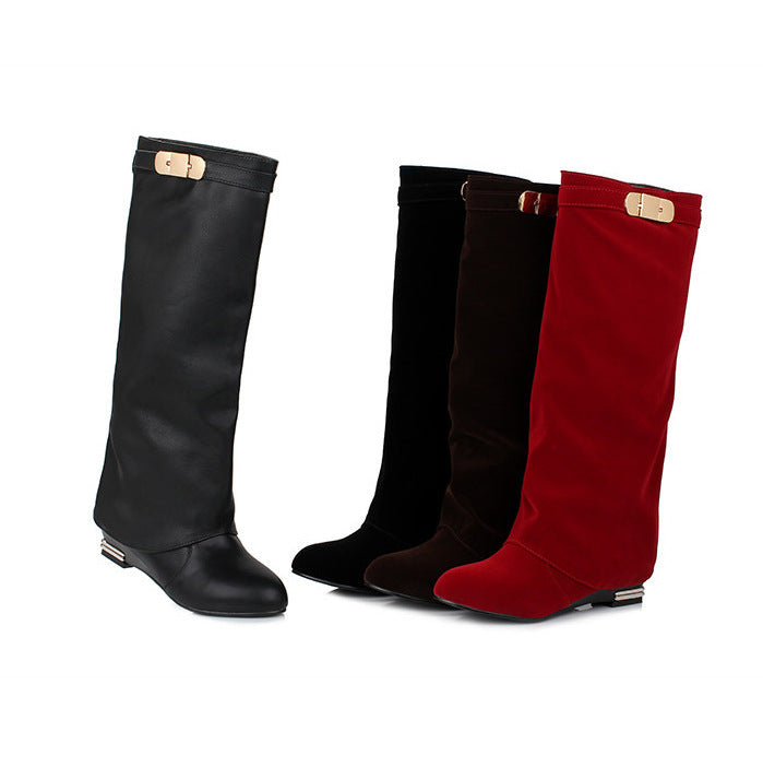 Flat Long Slimming Pants Boots