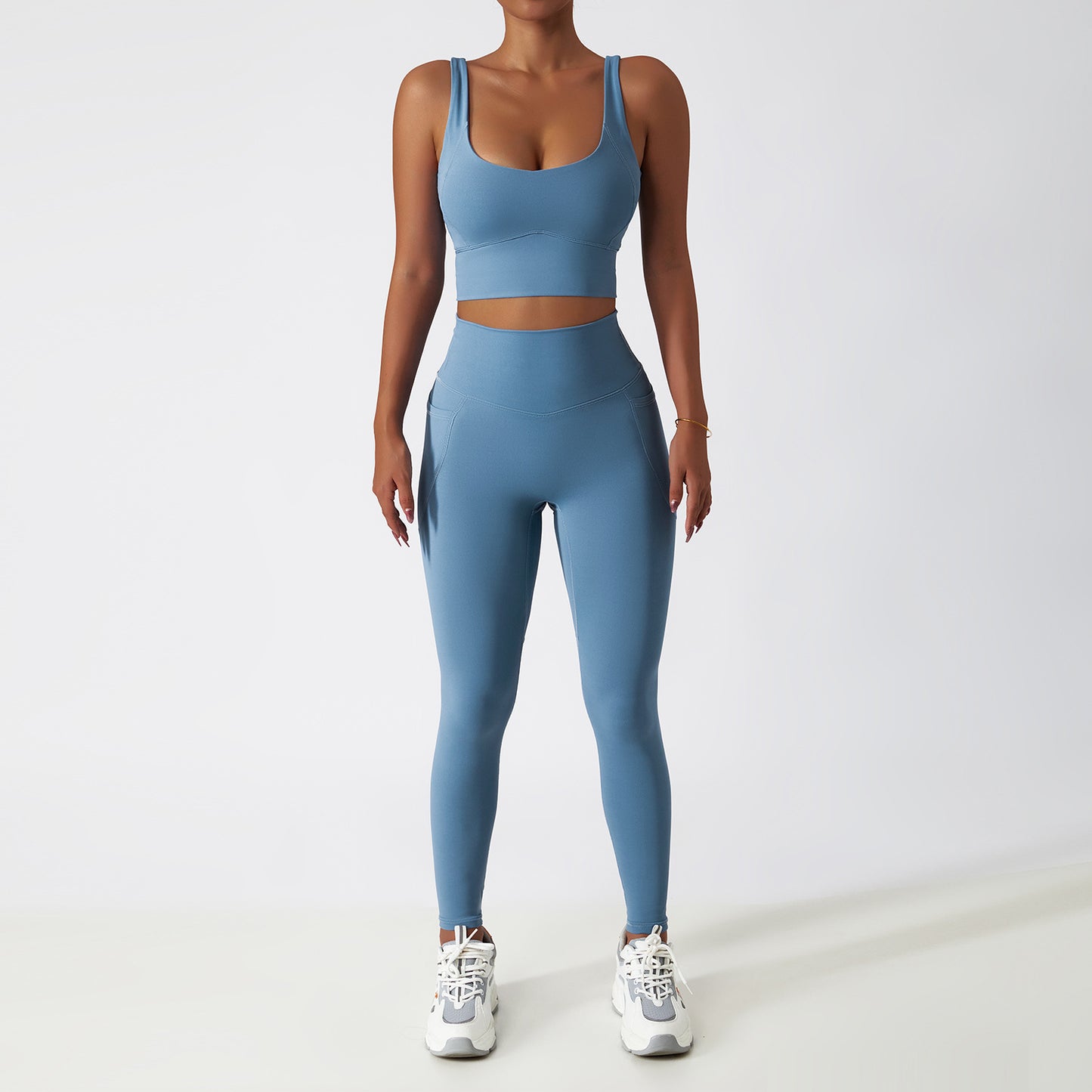 Quick-drying Tight Yoga Clothing Women's Pocket Running Sports Suit