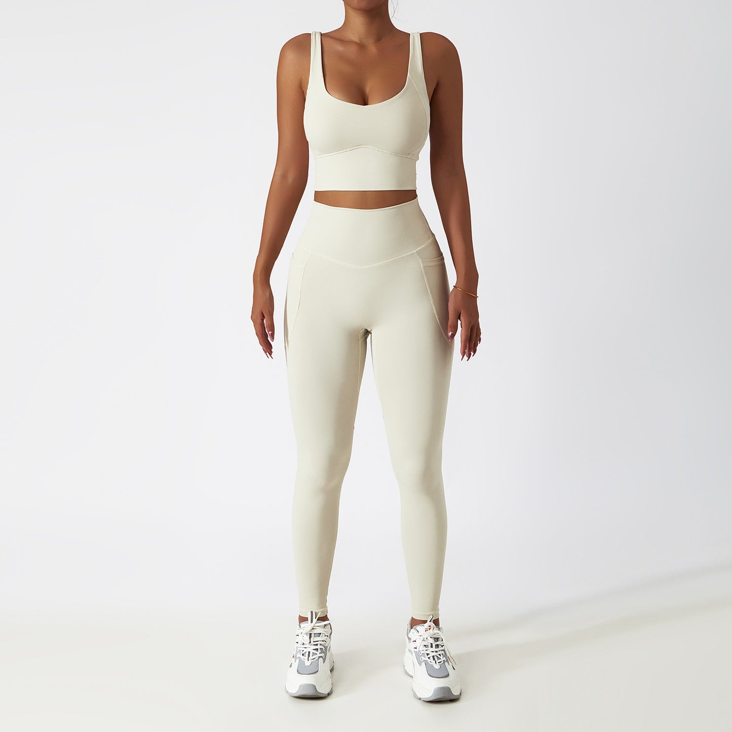 Quick-drying Tight Yoga Clothing Women's Pocket Running Sports Suit