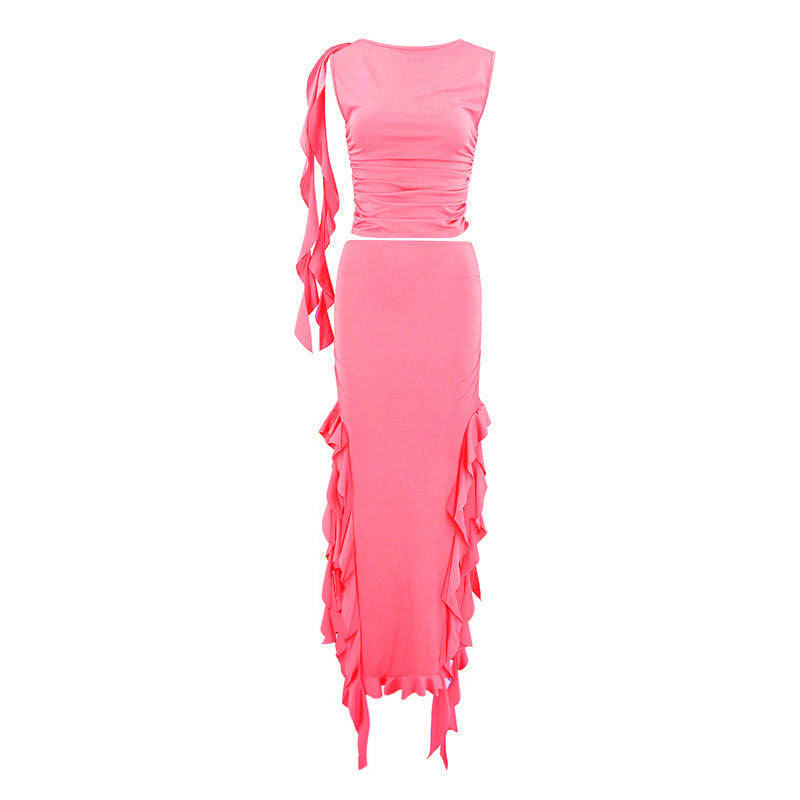 Off-shoulder Jellyfish Lace Suit Skirt