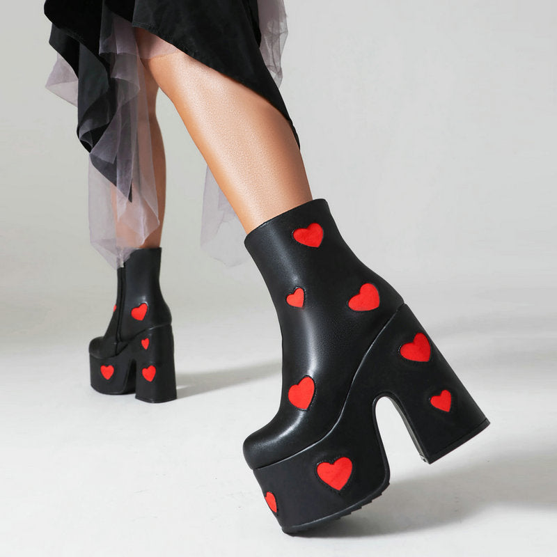 Muffin Thick Bottom Chunky Heel High Heel Martin Boots