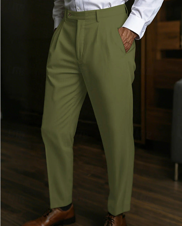 Men's Linen Pocket Flat Comfortable Breathable Trousers