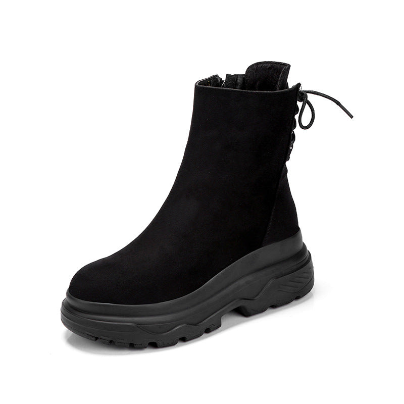 Platform rear lace-up Martin boots