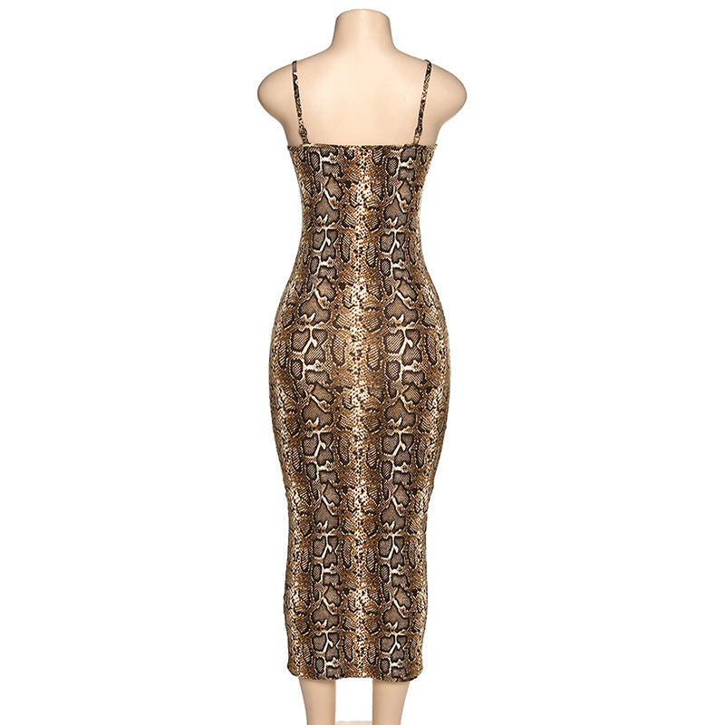 Sexy halter slim dress with suspenders
