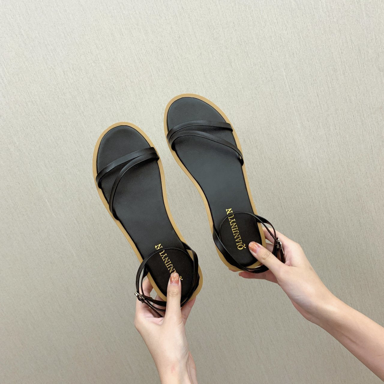 Ins Flat Double Roman Sandals