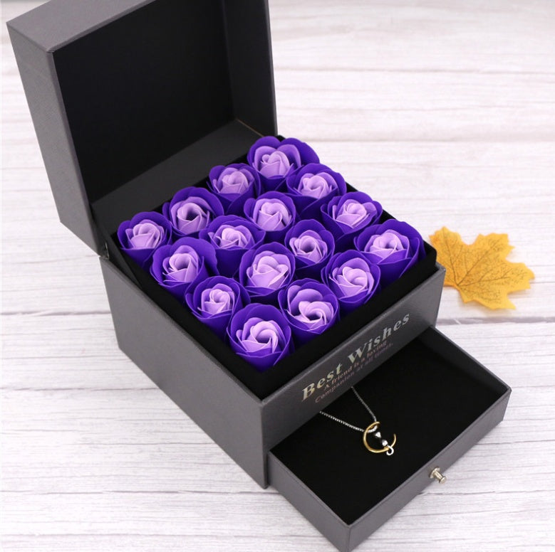 Soap flower Valentine's Day gift double drawer box rose flower creative gift Christmas
