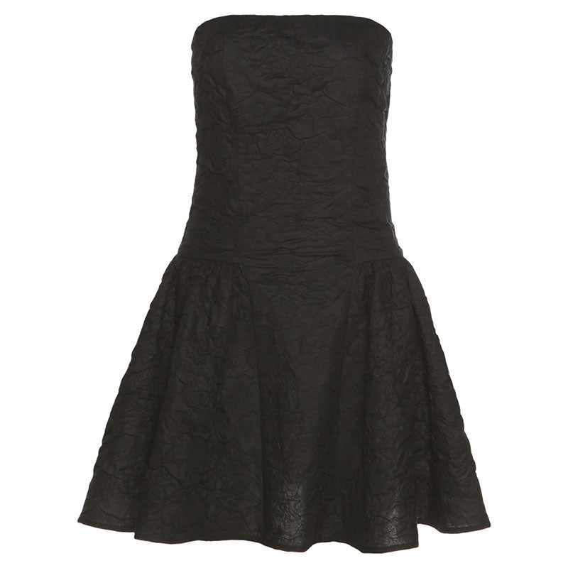 High Waist Slim Sexy Zipper Tube Top Halter Dress Women