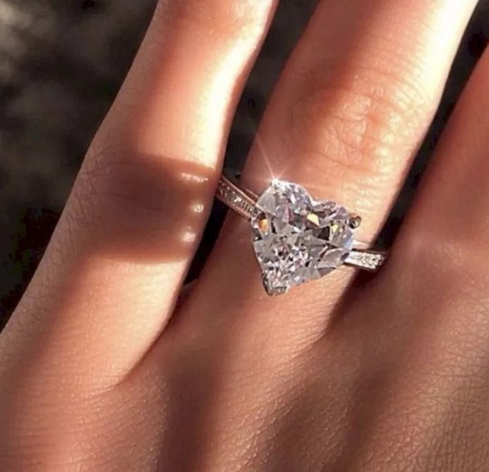 Ins best selling heart-shaped ring wish new European and American engagement party ring jewelry