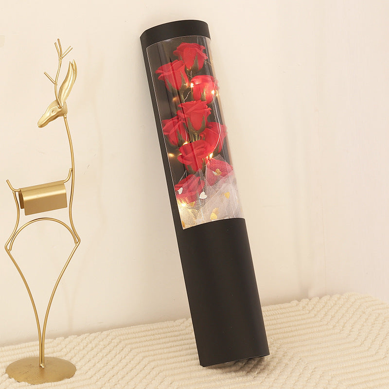 PVC Gift Box Soap Flower Rose Bouquet 1