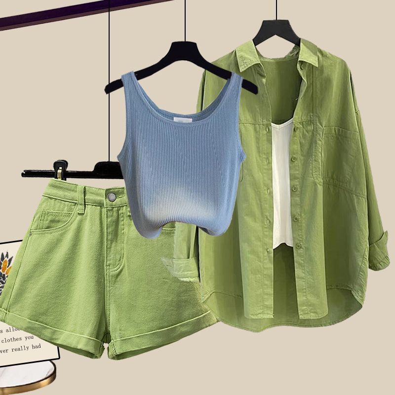 Summer Mint Man Style Dopamine Wear Match Suit Women