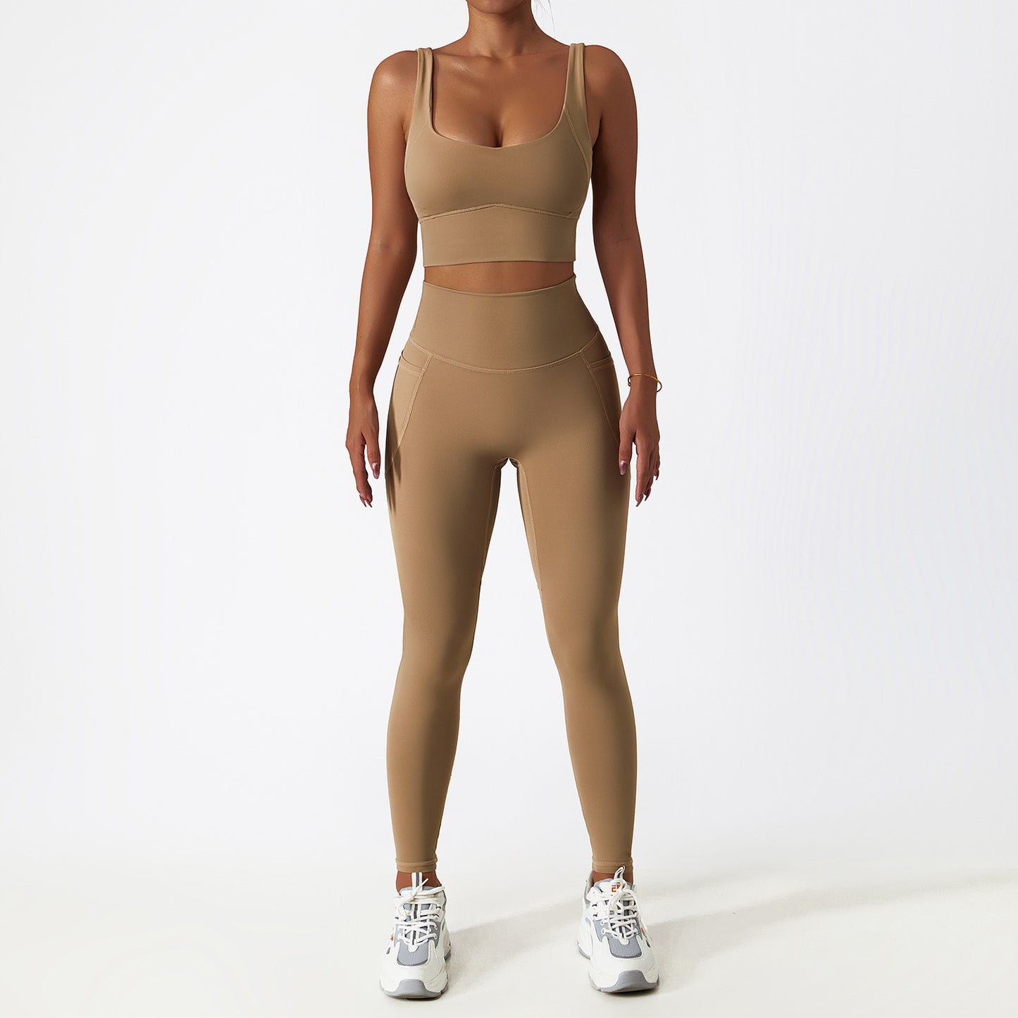 Quick-drying Tight Yoga Clothing Women's Pocket Running Sports Suit