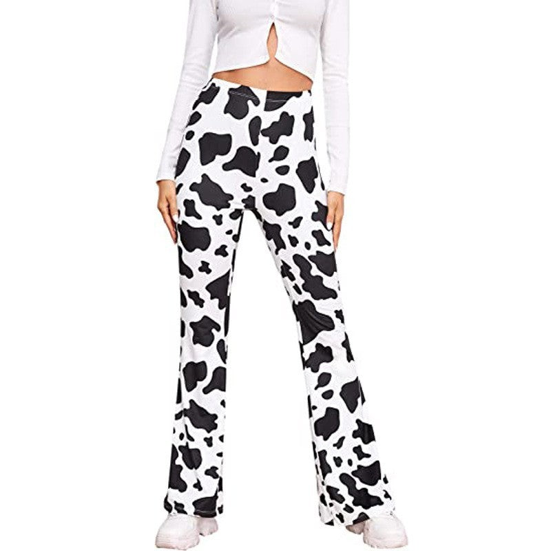 Hip Retro Printed Bootleg Pants Casual Pants