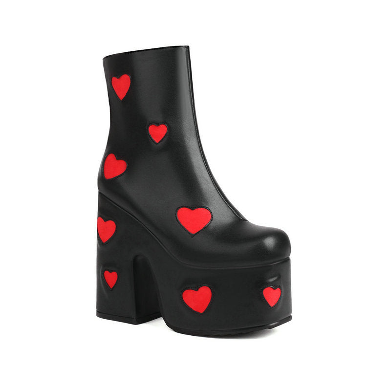Muffin Thick Bottom Chunky Heel High Heel Martin Boots