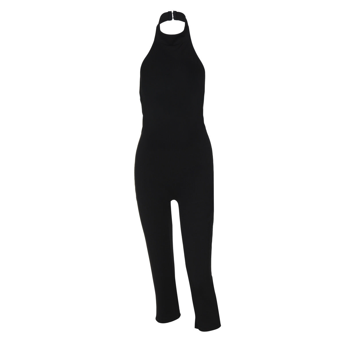 Women's Solid Color Sleeveless Halter Backless Sexy Slim Fit Bodysuit