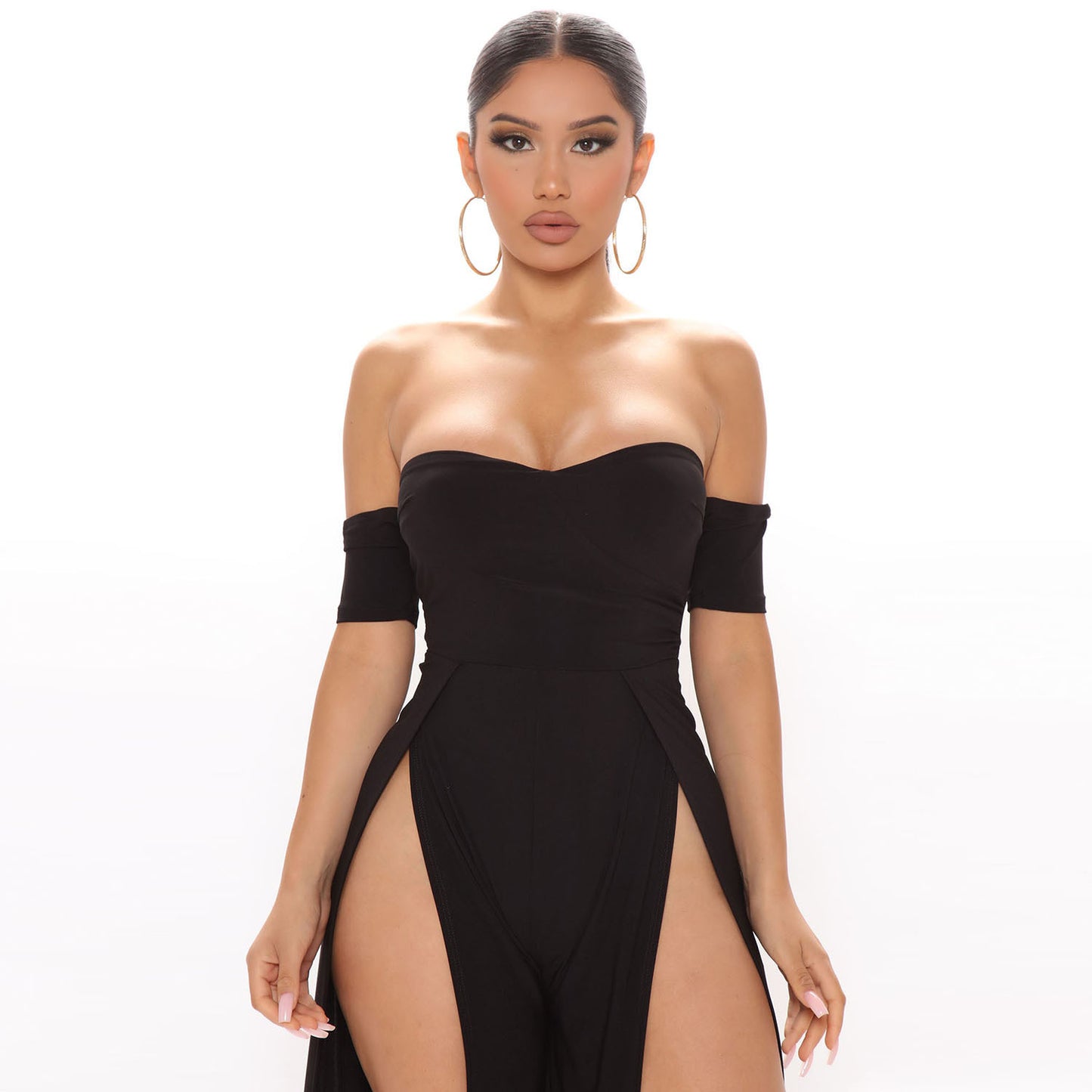 Women's Fashion Mesh Print Sheer Pant Set