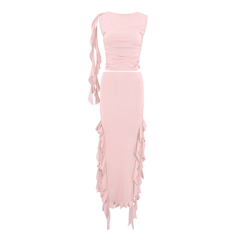 Off-shoulder Jellyfish Lace Suit Skirt