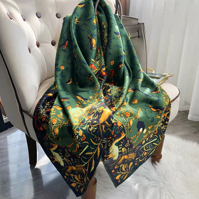 All-match Satin Square Women's Silk Scarf Shawl Beach Towel