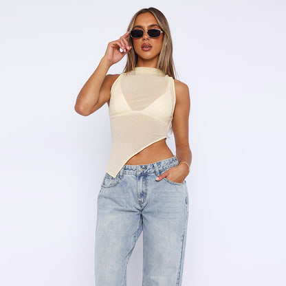 T-shirt Solid Color Slim-fit Short-sleeved Women