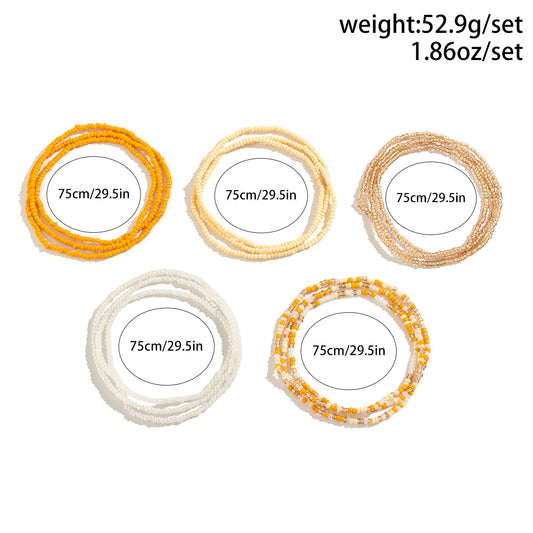 Beach Bead Navel Waist Chain Elastic Beaded
