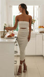 Off-shoulder Sexy Tube Top Striped Knitted Slim Sheath Dress