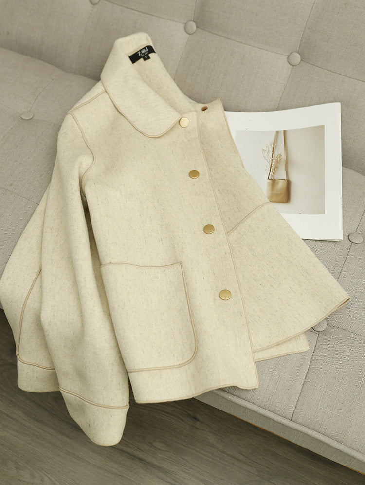 Double Sided Woolen Coat Women Short Short