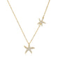 Double Starfish Full Diamond Necklace Female Fashion Special-interest
