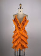 Yellow Backless V Sling Slim Fit Dress