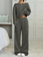 Autumn And Winter Casual Loose Round Neck Long-sleeved Sweater Trousers Suit