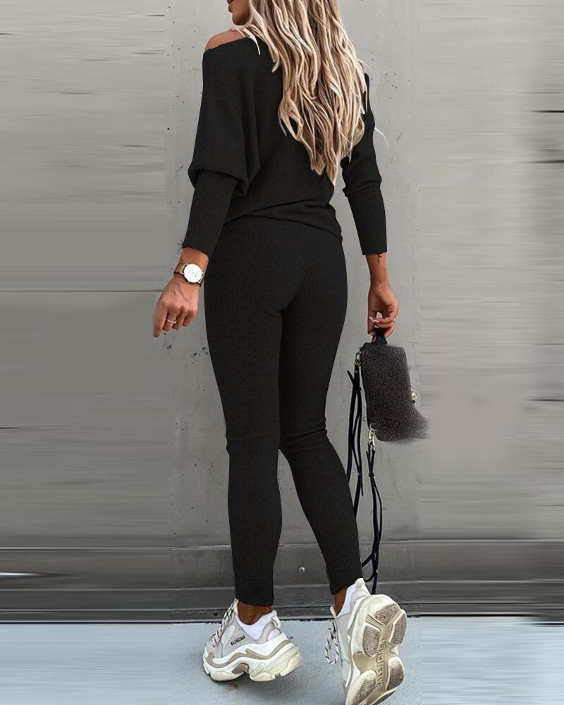 Women's off the shoulder casual suit