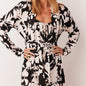 Printed Breathable Knitted Pajamas Suit Loose