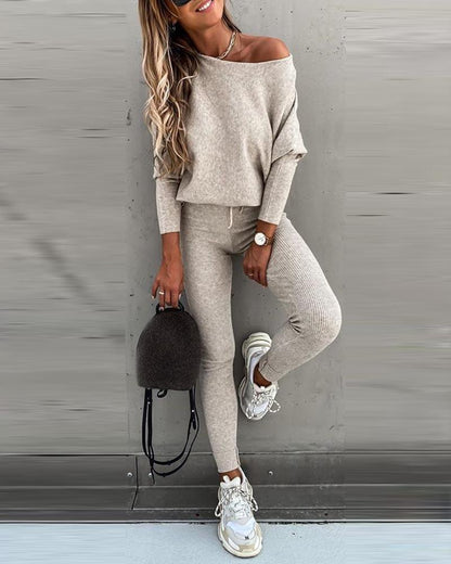 Women's off the shoulder casual suit