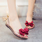 Summer sandals flat student tide plastic bow