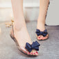 Summer sandals flat student tide plastic bow