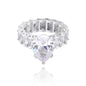 Luxury Fashion Iced Out Bling Water Drop Pinky Baguette Finger Rings For Girls Women Charm Engagement Jewelry Gifts