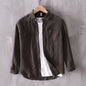 Cotton And Linen Men's Long-sleeved Casual Shirt