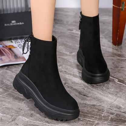 Platform rear lace-up Martin boots