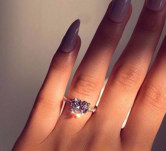 Ins best selling  heart-shaped ring wish new European and American engagement party ring jewelry