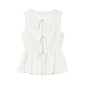 Sleeveless Lace-up Top Loose Drape Flared Pants