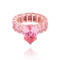 Luxury Fashion Iced Out Bling Water Drop Pinky Baguette Finger Rings For Girls Women Charm Engagement Jewelry Gifts