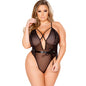 Splicing mesh bodysuit sexy pajamas