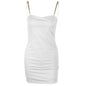 Sexy Low-cut metal Halter Dress With Hip Wrap